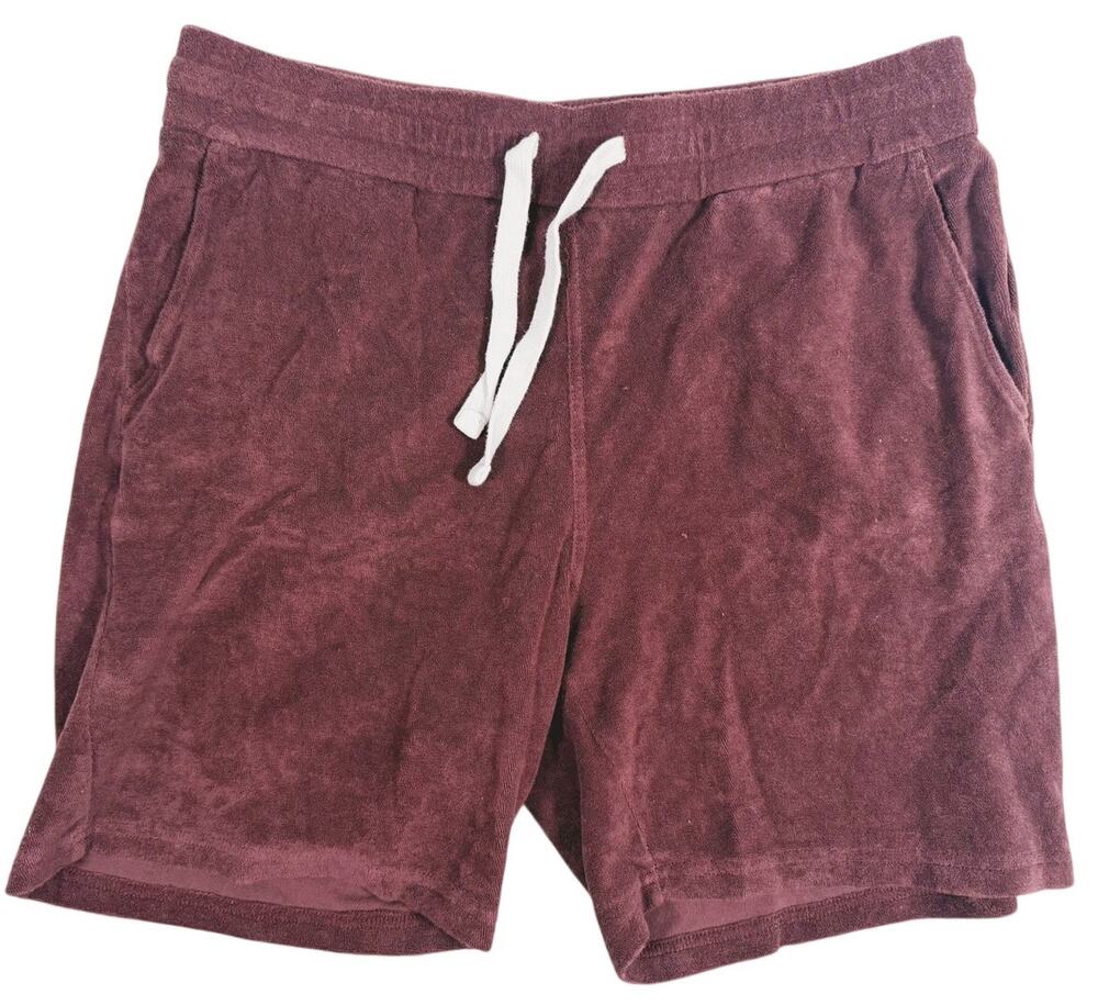 Octobre Men's Terry Cloth Drawstring Shorts XL Brown Summer Loungewear Resort